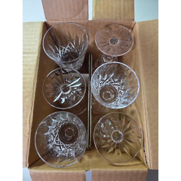 WATERFORD CRYSTAL White Wine 5.5" Glasses Set of 6 with Box - Picture 3 of 9